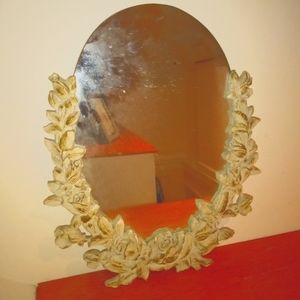 Hand carved wooden mirror